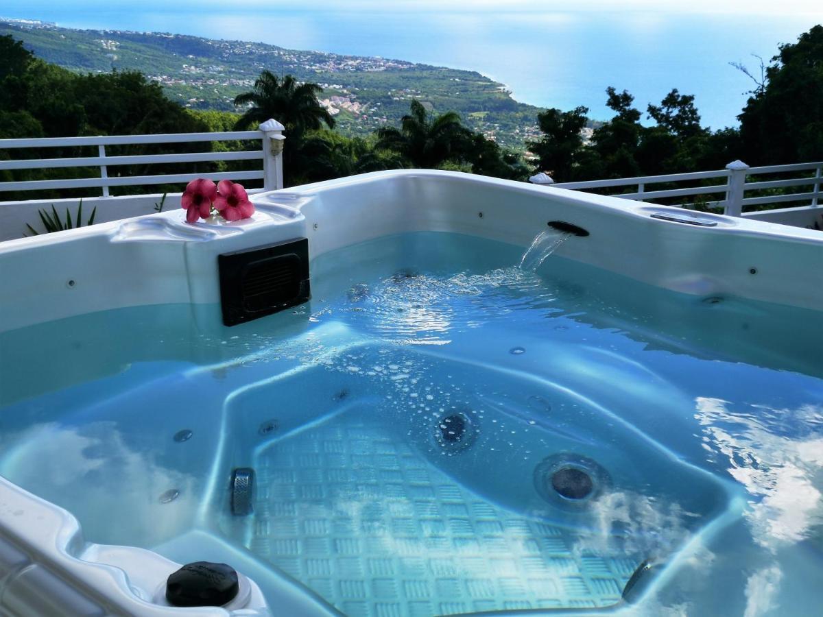 Belavue & Spa Prive, Avec Vue Panoramique Sur Mer, Jardin Creole Paysager, Jacuzzi Prive Bouillante Exterior foto